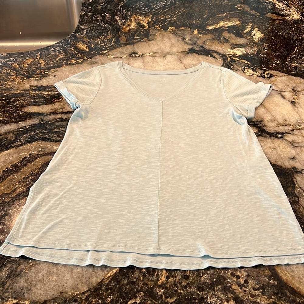 J JILL Pima cotton v neck hi low short sleeve tunic. SKU CI 7